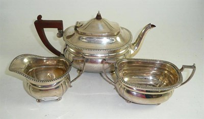 Lot 312 - Three piece silver teaset