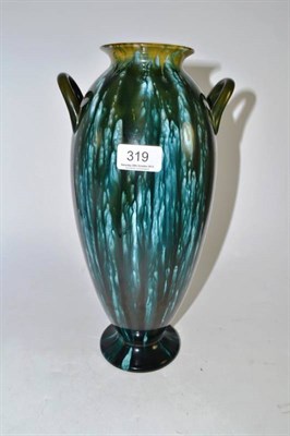 Lot 319 - Linthorpe twin-handled vase, shape No.1308 (restored)