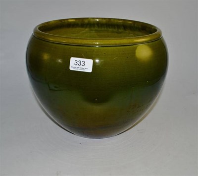 Lot 333 - A Bretby green iridescent glazed jardiniere