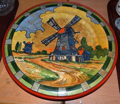 Lot 351 - Burleigh circular plaque decorated with a windmill