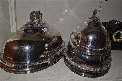 Lot 358 - Three large plated meat dish covers