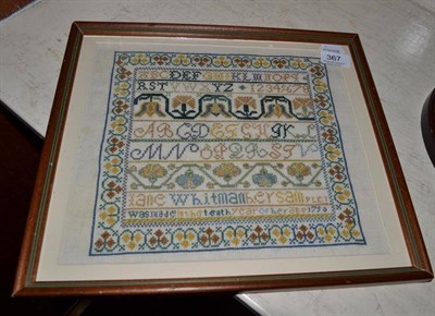 Lot 367 - Framed sampler