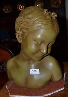 Lot 380 - An Art Nouveau style bust of a young girl