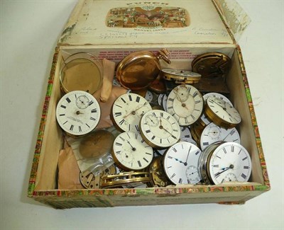 Lot 411 - A quantity of watch parts and three pocket watches