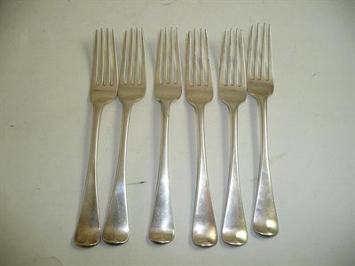 Lot 415 - Six silver table forks