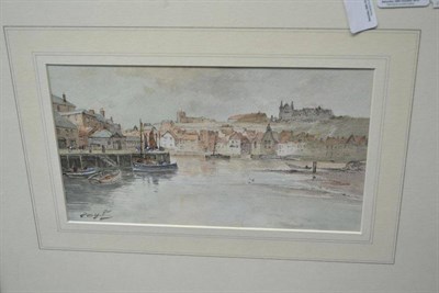 Lot 498 - T S Hutton, Whitby Upper and Lower Harbour, signed, pair of watercolours