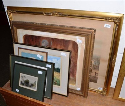 Lot 510 - A large gilt framed colour print entitled 'All Right Fores' Coaching Rig collections, a 19th...