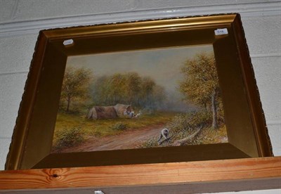 Lot 518 - Watercolour of a gypsy encampment, signed H Perry Williams