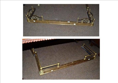 Lot 524 - Two adjustable brass fireside fenders