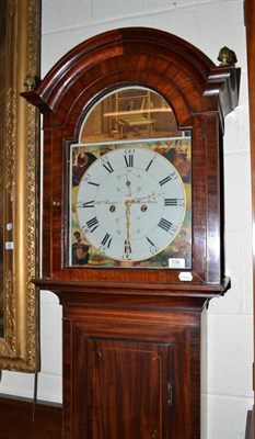 Lot 536 - Mahogany cased eight day longcase clock with painted enamel dial signed James Baxter, Dunblane