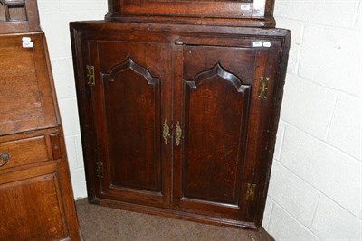 Lot 545 - Large Georgian oak double door corner cupboard