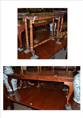 Lot 566 - Victorian walnut games table and an Eastern teak coffee table