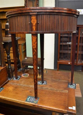 Lot 630 - A 19th century mahogany demi-lune card table with Dutch marquetry inlay top and legs and two...