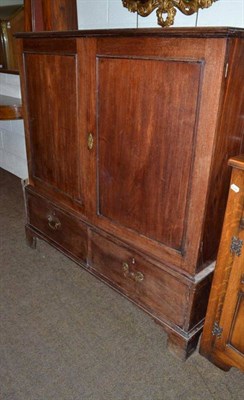 Lot 643 - A mahogany press cupboard