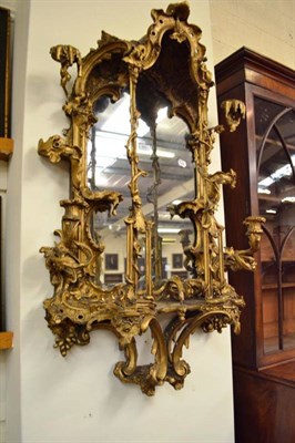 Lot 669 - A Chippendale style girandole mirror, late 19th/early 20th century, now painted