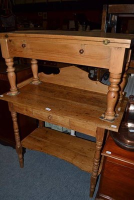 Lot 748 - A Victorian pine small washstand and a small fold over occasional table