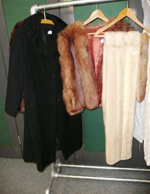 Lot 810 - Fur Jacket, Black Jacket, Wool Jacket with astrakhan collar, stole and a collar (5)