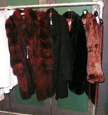 Lot 812 - Two fur jackets, Astrakan coat, stole (5)