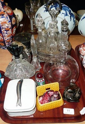 Lot 11 - Silver lidded jug, cruet set and sundry