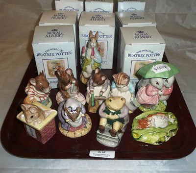 Lot 25 - Ten Royal Albert Beatrix Potter figures (eight boxed)