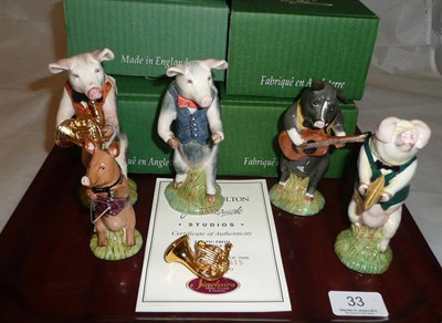 Lot 33 - Five Beswick 'Pig Promenade' figures (boxed)