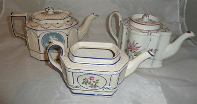 Lot 45 - Two Castleford teapots and a Newhall teapot (3)