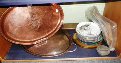 Lot 99 - High Wallace copper tray and sundry