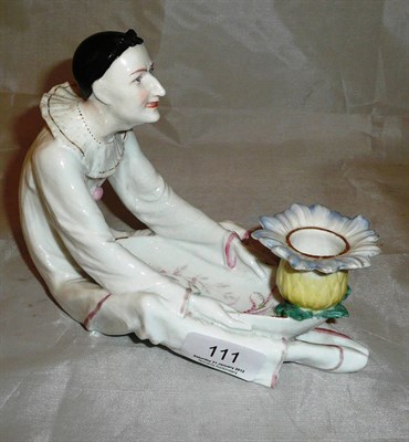 Lot 111 - A Meissen figural candlestick modelled as a clown
