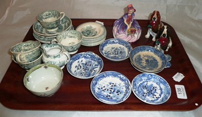 Lot 138 - A tray of ceramics including a Royal Doulton figure Monica (a.f.), two Royal Doulton spaniels,...