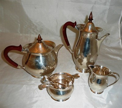 Lot 142 - A silver composite five piece tea and coffee service, various makers and marks, 41.5oz