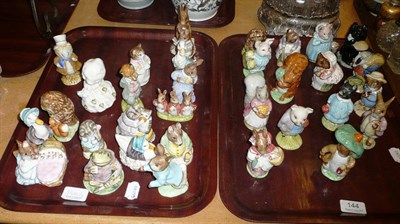 Lot 144 - Thirty three Beswick Beatrix Potter figures, two un-boxed, on two trays
