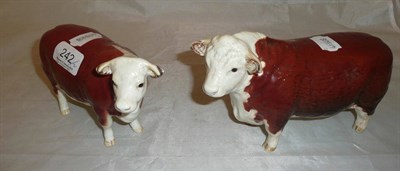 Lot 242 - Beswick Hereford bull and cow
