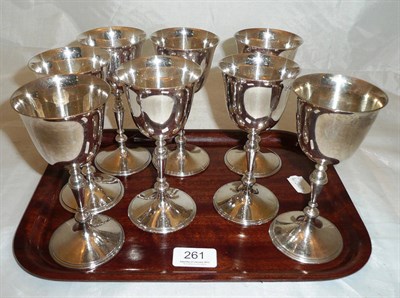 Lot 261 - A set of eight Britannia standard silver goblets, London 1966, 54.35oz