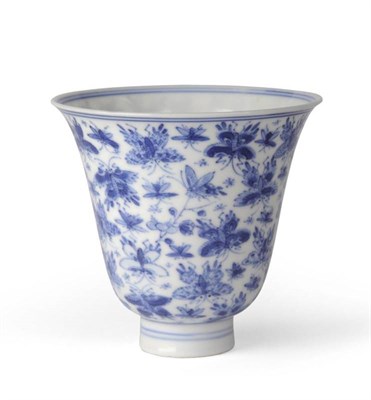 Lot 46 - A Chinese Porcelain Bell Shaped Beaker, Kangxi reign mark and of the period, painted in...