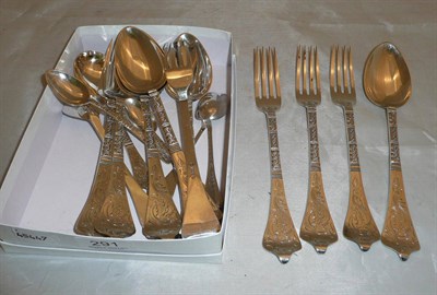 Lot 291 - A collection of Swedish (?) white metal flatware