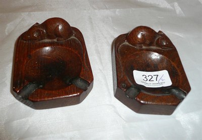 Lot 327 - Two Robert 'Mouseman' Thompson ashtrays