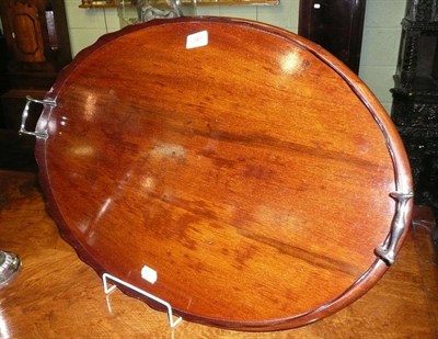 Lot 349 - * A mahogany galleried tray