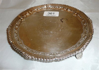 Lot 361 - A late Victorian silver waiter with gadrooned rim, London 1901, 9oz