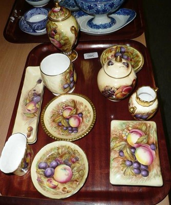 Lot 380 - Eleven items of Aynsley fruit printed porcelain