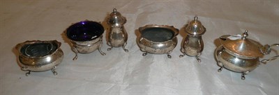 Lot 384 - Six silver condiments