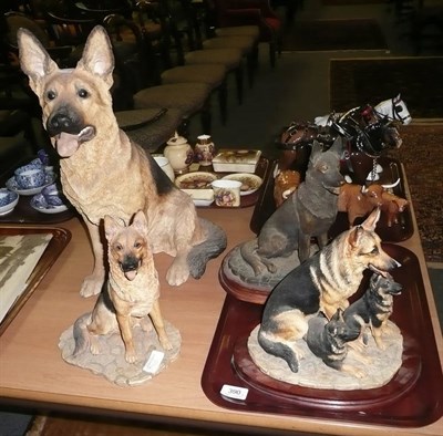 Lot 390 - Four Border Fine Arts 'German Shepherd' models