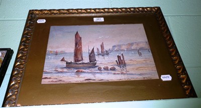 Lot 391 - Watercolour, fishing boats, R A Ellis