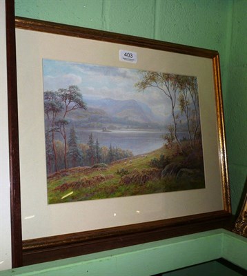 Lot 403 - Everett William Mellor (1878-1965), Lakeland landscape, Signed, pencil, watercolour and...