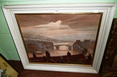 Lot 410 - Oil on board by John Burton 'Hazy day at Whitby'