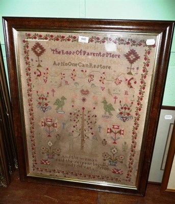 Lot 440 - A sampler, dated 1900