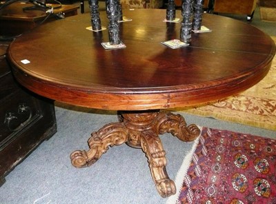 Lot 498 - Anglo-Indian carved rosewood centre table