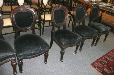 Lot 527 - * Six Victorian mahogany dining chairs