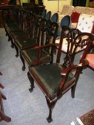 Lot 537 - * A set of eight mahogany Chippendale style dining chairs (including two carvers)