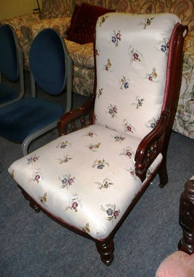 Lot 539 - A late Victorian mahogany-framed easy chair