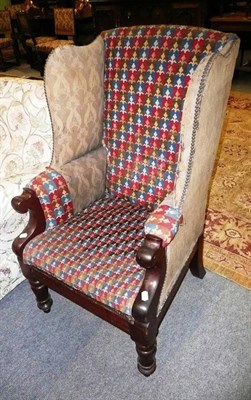 Lot 540 - * A Victorian mahogany framed wing back chair